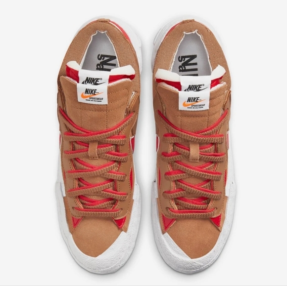 NWOT Nike  Blazer Low Sacai British Tan Sneakers Womens Sz 8.5 - Picture 2 of 12
